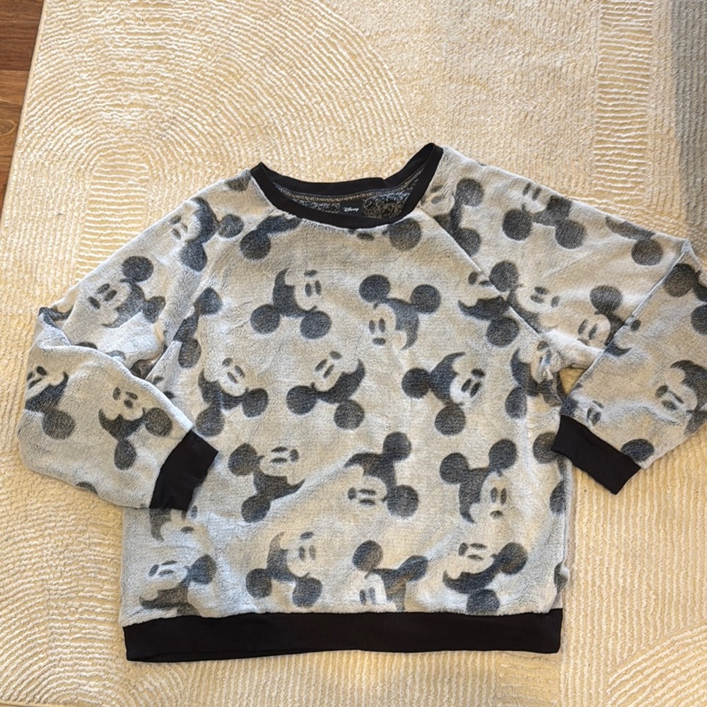 Disney Gray and Black Mickey Mouse Pajama Set